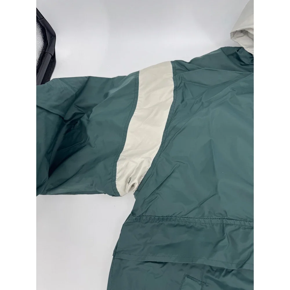 Nike Vintage Anorak Hooded Pullover Jacket‎ Green White Men's Medium Small Hole